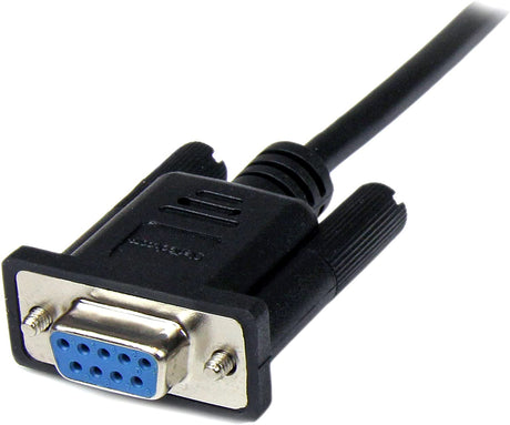 StarTech.com 2m Black DB9 RS232 Serial Null Modem Cable F/M - DB9 Male to Female - 9 pin Null Modem Cable - 1x DB9 (M), 1x DB9 (F), Black, SCNM9FM2MBK