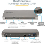 StarTech.com Thunderbolt 4 Dock, 96W Power Delivery, Single 8K/Dual Monitor 4K 60Hz, 3xTB4/USB4 ports, 4xUSB-A, SD, GbE, Thunderbolt 4 Docking Station for Windows or TB3 MacBook, 0.8m Cable (TB4CDOCK) TB4 / USB4