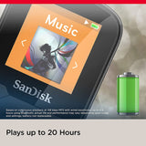 SanDisk 16GB Clip Sport Plus MP3 Player, Black - Bluetooth, LCD Screen, FM Radio - SDMX28-016G-G46K Black 16GB MP3 Player