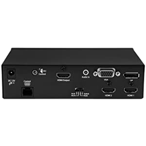 StarTech.com Multi-Input to HDMI Converter Switch - DisplayPort, VGA and Dual-HDMI to HDMI Switch - Priority and Automatic Switch - 4K (HDVGADP2HD)