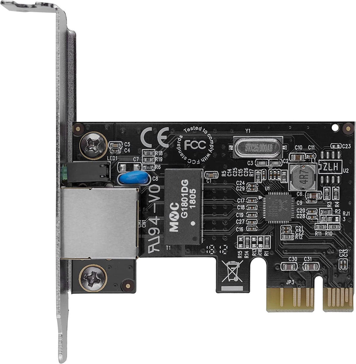 StarTech.com 1 Port PCIe Network Card - Low Profile - RJ45 Port - Realtek RTL8111H Chipset - Ethernet Network Card - NIC Server Adapter Network Card (ST1000SPEX2L) 1.9" x 0.7" x 2.8" PCI Express