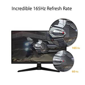 ASUS TUF Gaming 27” 1080P Gaming Monitor (VG277Q1A) - Full HD, 165Hz (Supports 144Hz), 1ms, Extreme Low Motion Blur, FreeSync Premium, Shadow Boost, Eye Care, HDMI, DisplayPort, Tilt Adjustable 27" FHD 1ms 165Hz FreeSync Premium