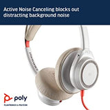 Poly - Blackwire 7225 Wired USB-A Headset (Plantronics) - White - Dual-Ear (Stereo) Computer Headset - Connect to PC/Mac via USB-A - Active Noise Canceling - Works with Teams, Zoom
