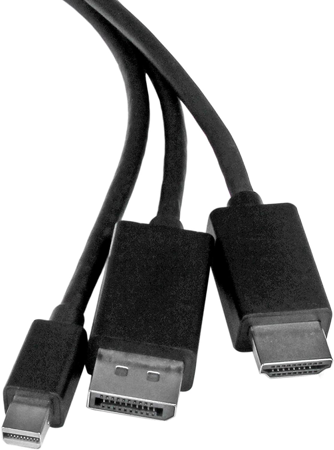 StarTech.com 2m 6 ft HDMI, DisplayPort or Mini DisplayPort to HDMI Converter Cable - HDMI, DP or Mini DP to HDMI Adapter Cable (DPMDPHD2HD),Black