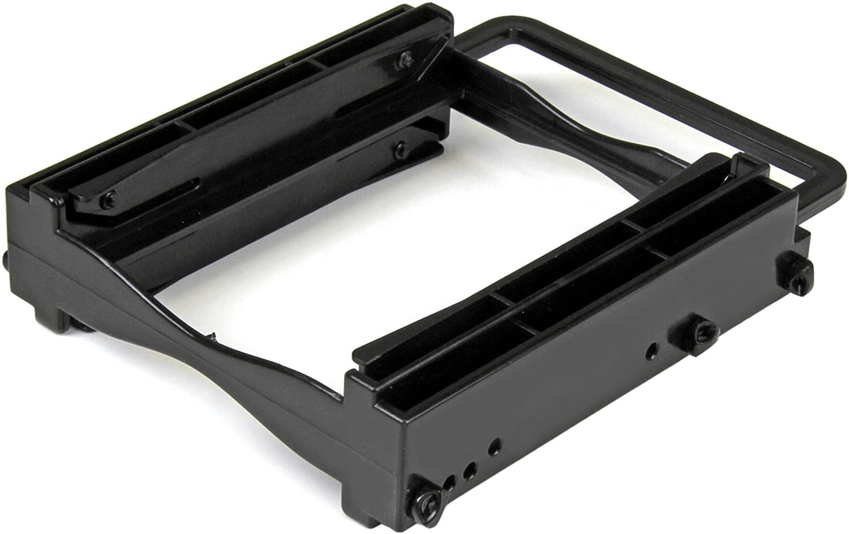 StarTech.com Dual 2.5" SSD/HDD Mounting Bracket for 3.5? Drive Bay - Tool-Less Installation - 2-Drive Adapter Bracket for Desktop Computer (BRACKET225PT), Black 1x3.5" Bay 2x2.5" Drive (Tool-less)