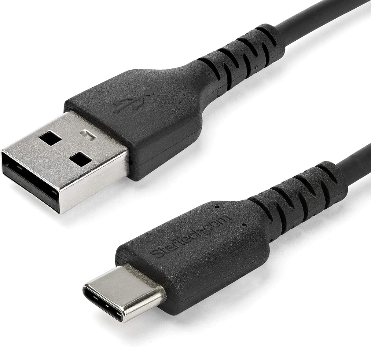 Startech 1m (3’) USB A to USB C Cable USB 2.0 Data Transfer &amp; Charge Cable - Male to Male - Aramid Fiber - Black (RUSB2AC1MB)