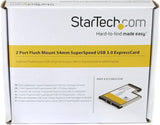 StarTech.com 2 Port Flush Mount ExpressCard 54mm SuperSpeed USB 3.0 Card Adapter with UASP - Dual Port Laptop ExpressCard USB 3 Controller (ECUSB3S254F) 2 Port | Flush Mount 7" to 11" Tablets