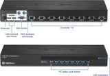 TRENDnet 8-Port USB/PS2 Rack Mount KVM Switch, TK-803R, VGA &amp; USB Connection, Supports USB &amp; PS/2 Connections, Device Monitoring, Auto Scan, Audible Feedback, Control up to 8 Computers/Servers 8 Port USB/PS2