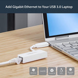 StarTech.com USB 3.0 to Gigabit Ethernet Network Adapter - 10/100/1000 NIC - USB to RJ45 LAN Adapter for PC Laptop or MacBook (USB31000SW),White