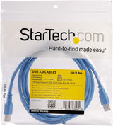 StarTech.com 6 ft / 2m SuperSpeed USB 3.0 Cable A to B - 1 - USB 3.0 A (Male) to 1 - USB 3.0 B (Male) (USB3SAB6), Blue 6 ft / 2m Blue