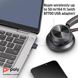 Poly (Plantronics + Polycom) Voyager 4310 UC Wireless Headset Charge Stand (Plantronics) - Single-Ear w/Mic Connect to PC/Mac via USB-A Bluetooth Adapter, Works with Teams, Zoom &amp;More, Black Headset + Charge Stand