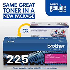 Brother Genuine High Yield Toner Cartridge, TN225M, Replacement Magenta Toner, Page Yield Up To 2,200 Pages, Amazon Dash Replenishment Cartridge, TN225