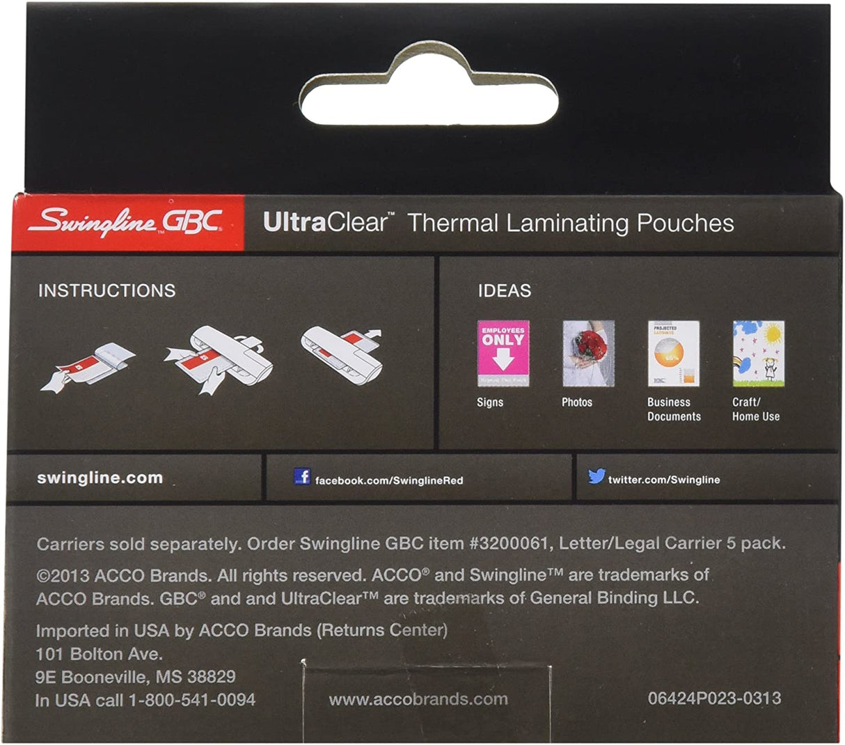 GBC Thermal Laminating Sheets / Pouches, ID Card Size, 5 Mil, Heat Seal Ultra Clear, 100 Pack (56005) Badge/ID Card