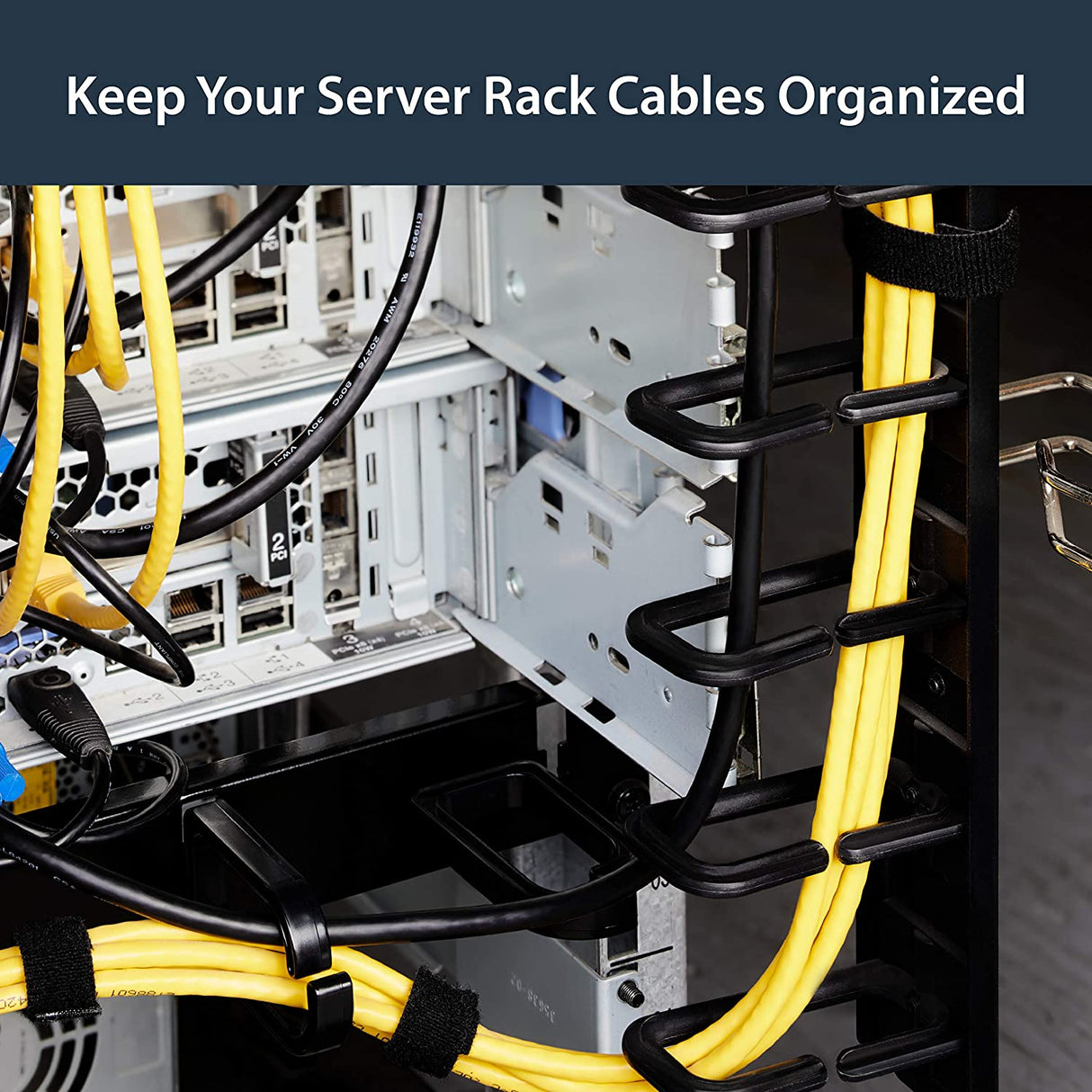 StarTech.com Vertical 0U Server Rack Cable Management w/ D-Ring Hooks - 40U Network Rack Cord Manager Panels - 2x 3ft Wire Organizers (CMVER40UD)