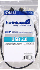 StarTech USBINT5PIN Internal 5 pin USB IDC Motherboard Header Cable (1.5 Feet)