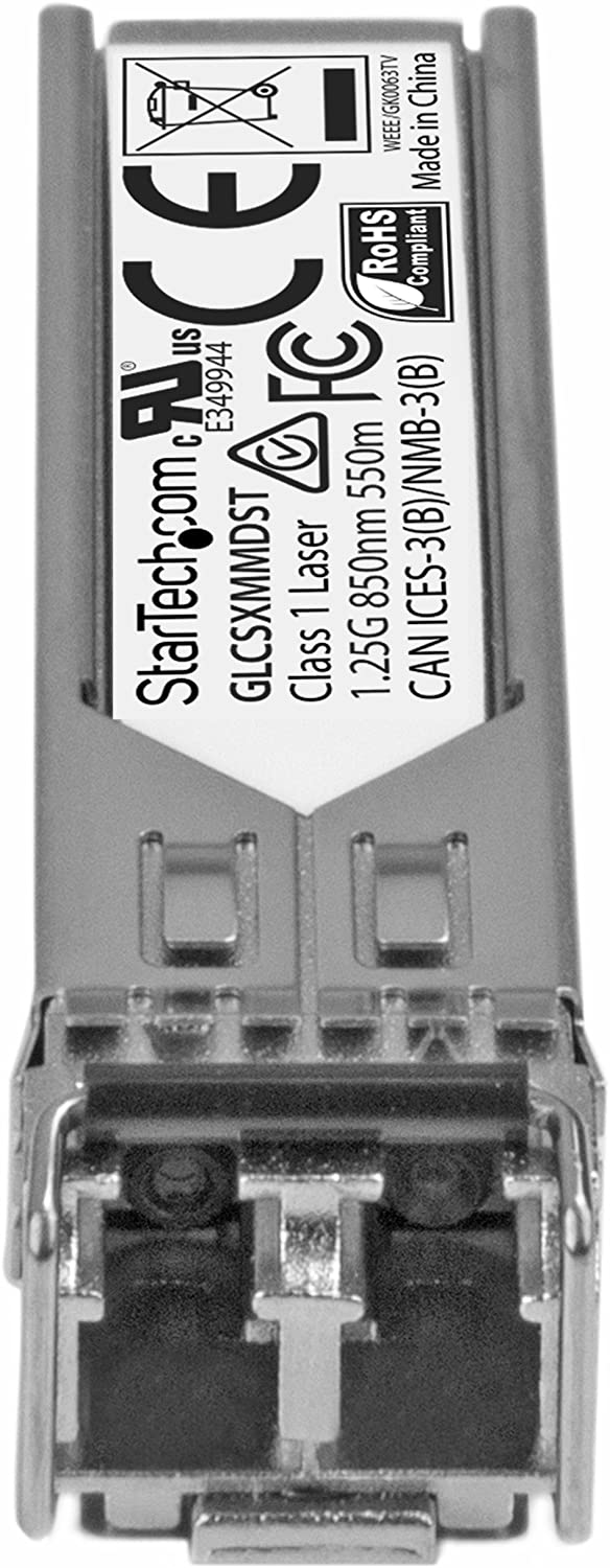 StarTech.com Cisco GLC-SX-MMD Compatible SFP Module - 1000BASE-SX - 1GbE Multimode Fiber MMF Optic Transceiver - 1GbE SFP - LC 550m - 850nm - DDM Cisco Firepower, ASR920, IE2000 (GLCSXMMDST) GLC-SX-MMD Single