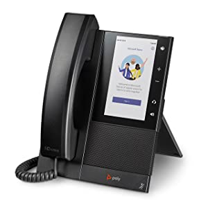Plantronics Poly CCX 505 Teams Edition Phone with Handset (Polycom) - Wi-Fi Enabled - Acoustic Fence &amp; NoiseBlockAI Technologies - 5" LCDDisplay - Integrated BT &amp; USB Headset Ports-Works w/Teams (Certified)&amp;More