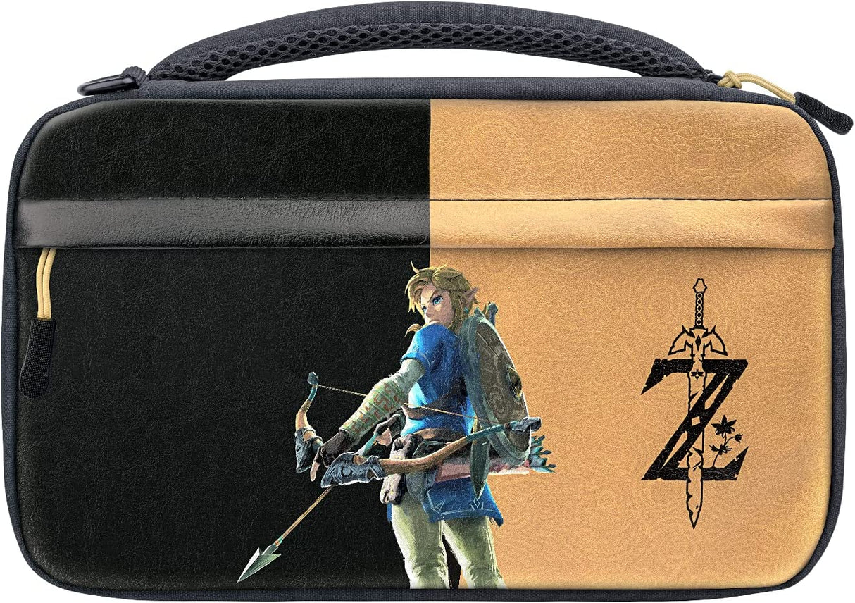 PDP Gaming Officially Licensed Switch Commuter Case - Zelda Breath of the WIld - Semi-Hardshell Protection - Protective PU Leather - Holds 14 Games - Works with Switch OLED &amp; Lite - Perfect for Travel