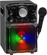 Karaoke USA Portable MP3 Karaoke Player with Bluetooth, PA, and Built-In Battery (GQ410) , Black