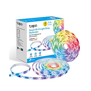TP-Link Tapo Smart LED Light Strip, 100 Color Zones RGBIC, Sync-to-Sound, 32.8ft(2 Rolls of 16.4ft) Wi-Fi LED Strip Works w/Alexa &amp; Google, IP44 PU Coating, Trimmable, 2 Yr Warranty (Tapo L920-10) 32.8ft RGBIC