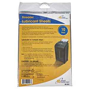 Royal Sovereign Shredder Lubricant Sheets, 10-Pack (RS-SLS)