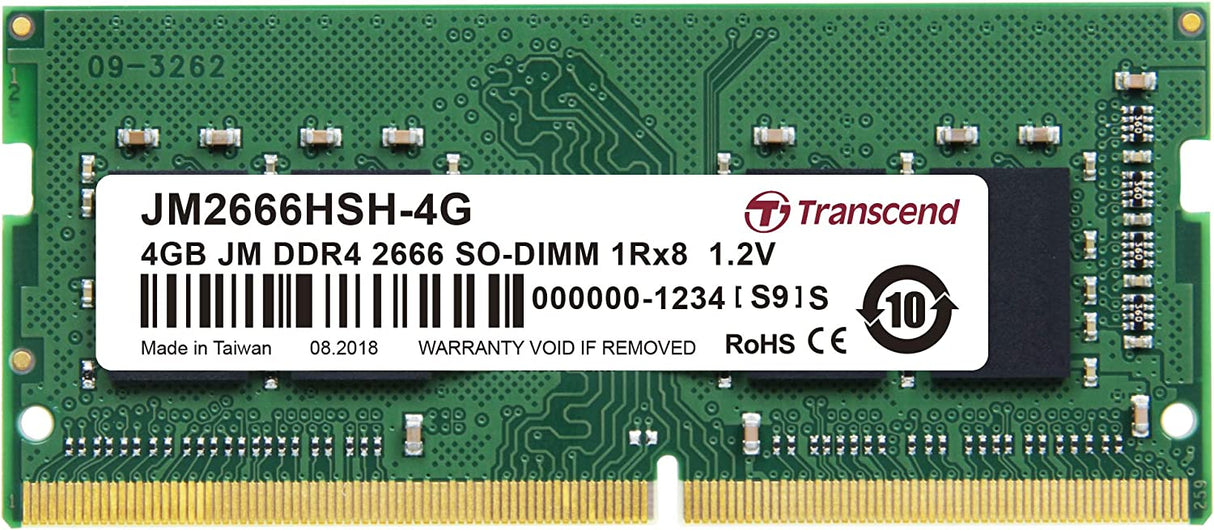 Transcend ???PC???? PC4-21300 (DDR4-2666) 4GB 260pin SO-DIMM 1.2V 1Rx8 (512Mx8) CL19 JM2666HSH-4G