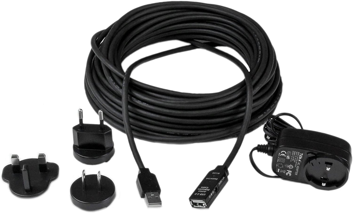 StarTech.com 10m USB 2.0 Active Extension Cable M/F - 10 meter USB 2.0 Repeater / Extender Cable USB A (M) to USB A (F) 10 m Black - 3 ft (USB2AAEXT10M) 32.8 ft USB 2.0 Cable
