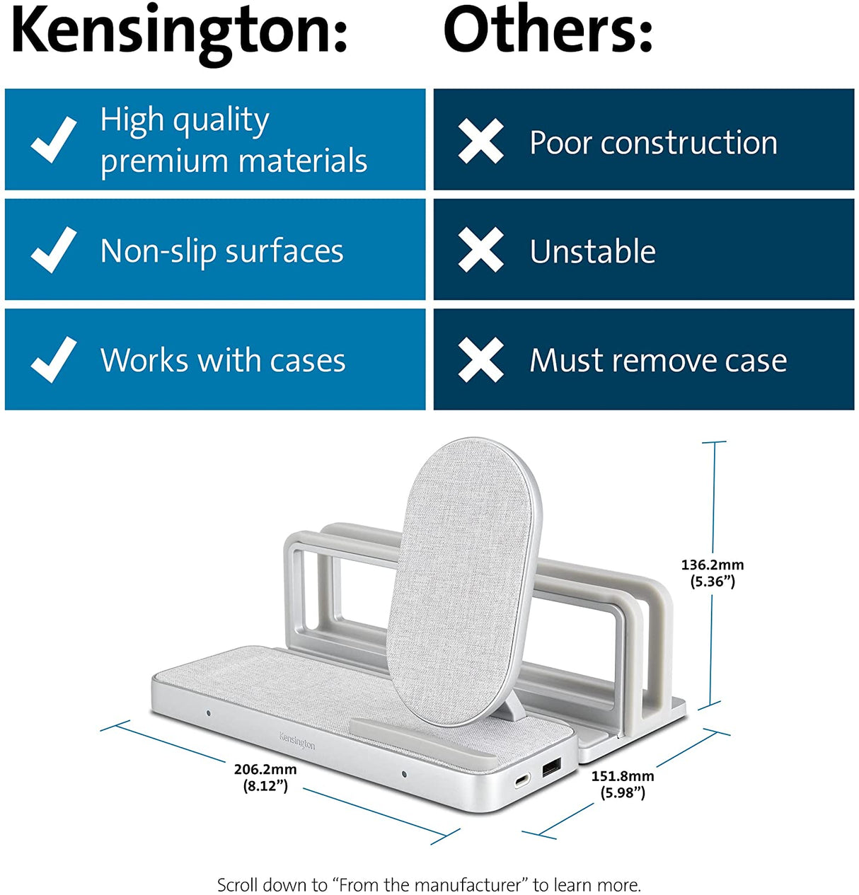 Kensington StudioCaddy with Qi Wireless Charging for Apple Devices (K59090WW)