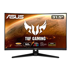 ASUS TUF Gaming 32" 1440P HDR Curved Monitor (VG32VQ1B) - QHD (2560 x 1440), 165Hz (Supports 144Hz), 1ms, Extreme Low Motion Blur, Speaker, FreeSync Premium, VESA Mountable, DisplayPort, HDMI 32" Curved QHD 1ms 165Hz FreeSync Premium Monitor