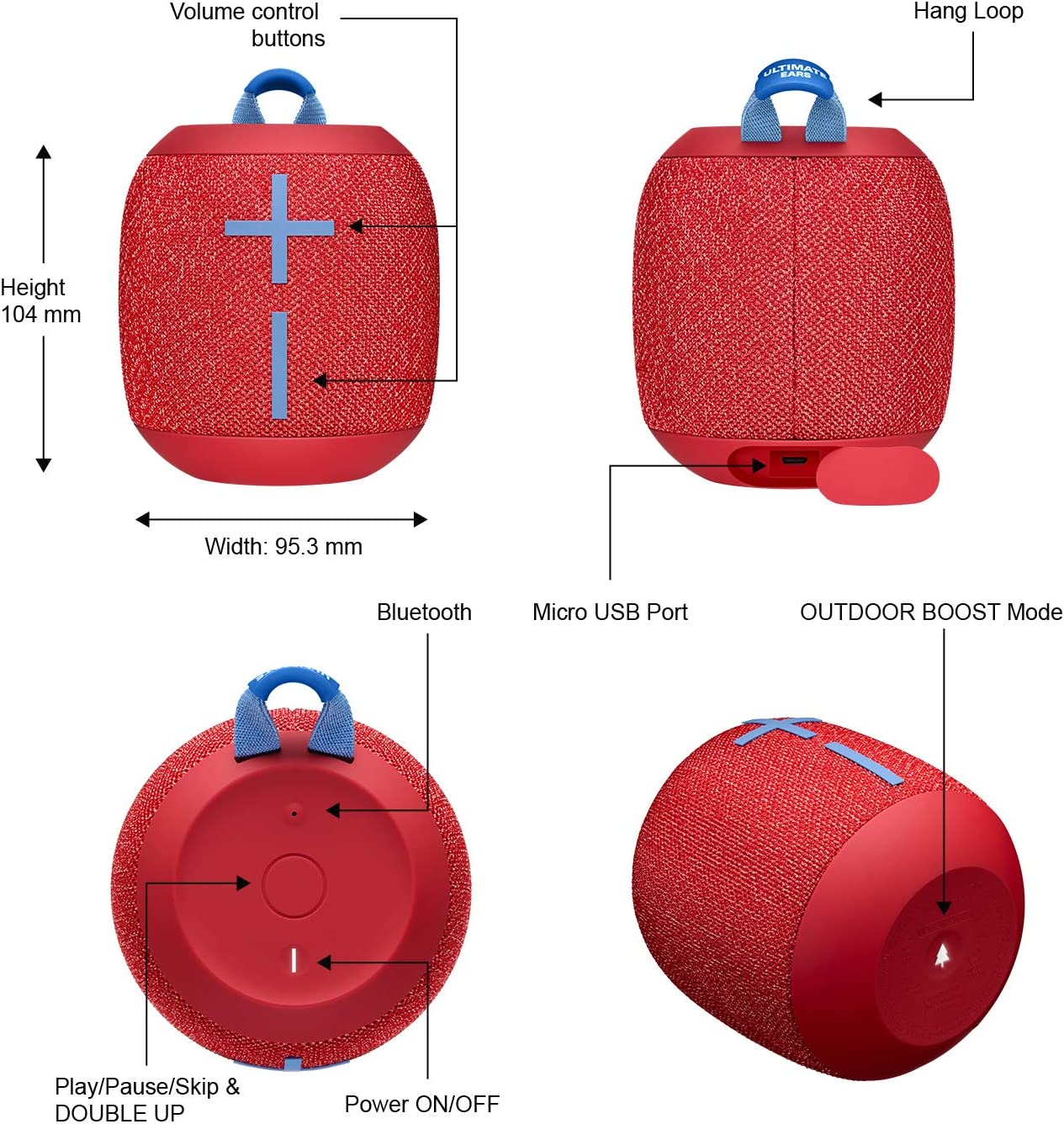 ULTIMATE EARS WONDERBOOM 2, Portable Wireless Bluetooth Speaker