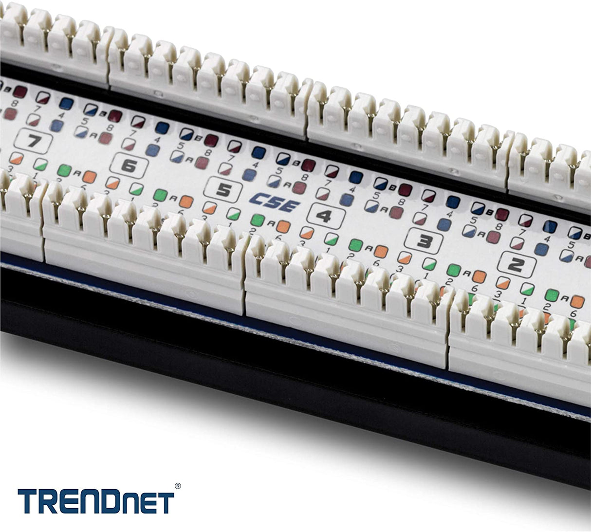 TRENDnet 8 Port Cat5/5e Unshielded Patch Panel,TC-P08C5E, Wallmount or Rackmount, 10 Inch Wide, 8 x Gigabit RJ-45 Ethernet Ports, 100 Mhz Connection, Color Coded Labeling,110 IDC Terminal Blocks,black