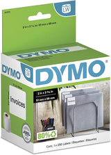 DYMO LW Multi-Purpose Labels for LabelWriter Label Printers, White, 2'' x 2-5/16'', 1 roll of 250 (30370)