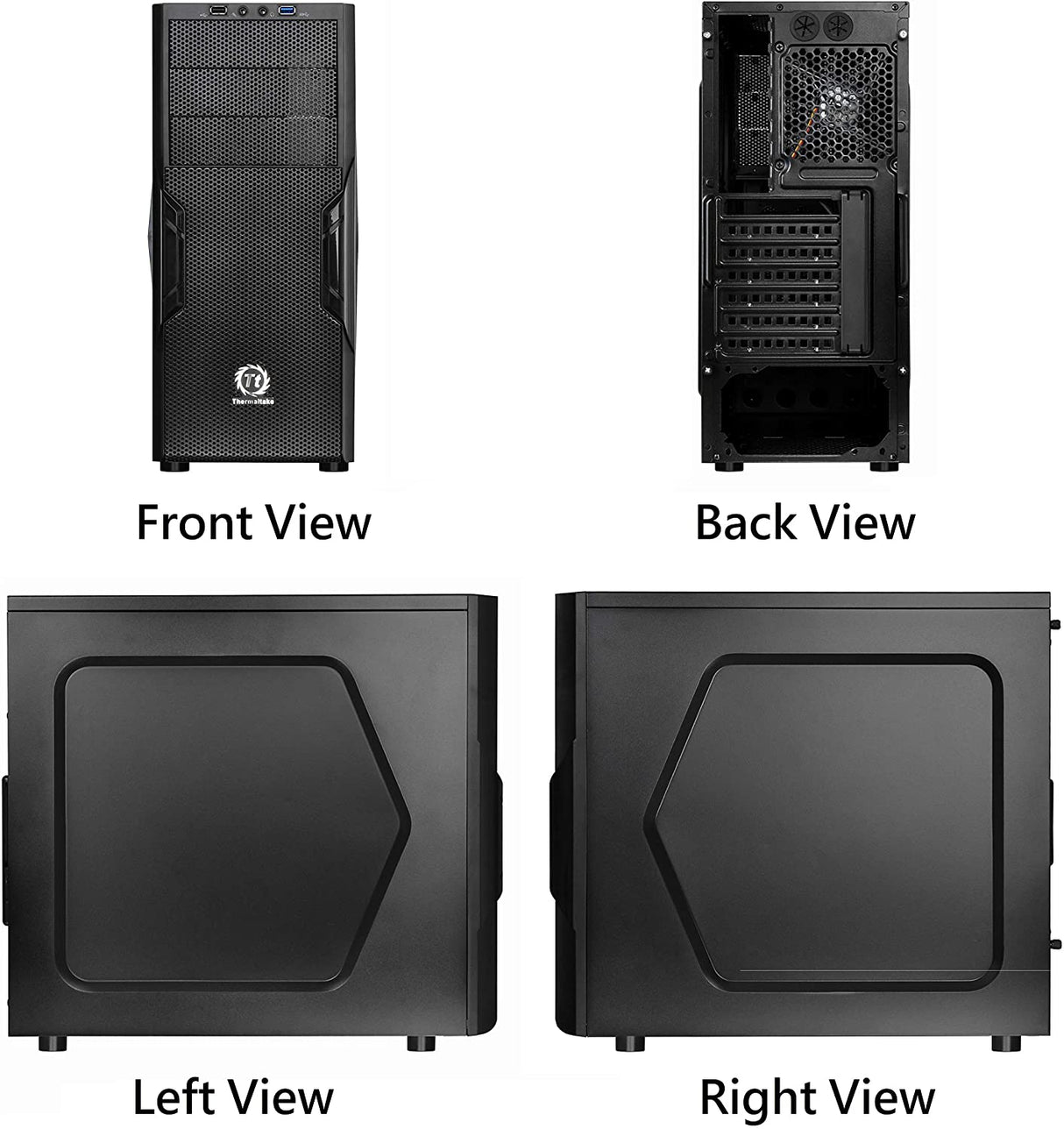 Thermaltake Versa H22 SPCC ATX Mid Tower Computer Chassis CA-1B3-00M1NN-00,Black