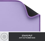 Logitech Desk Mat - Studio Series, Multifunctional Large Desk Pad, Extended Mouse Mat, Office Desk Protector with Anti-slip Base, Spill-resistant Durable Design, in Lavender Lavender Desk Mat