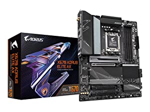 GIGABYTE X670 AORUS Elite AX (AM5/ LGA 1718/ AMD/ X670/ ATX/ 5 Year Warranty/ DDR5/ Quad M.2/ PCIe 5.0/ USB 3.2 Gen2X2 Type-C/AMD WiFi 6E/ 2.5GbE LAN/Q-Flash Plus/M.2 EZ-Latch/Gaming Motherboard) X670 AORUS ELITE AX Bundle X670