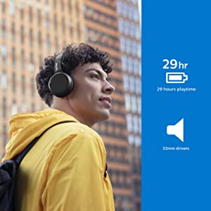 Philips H4205 On-Ear Wireless Headphones with 32mm Drivers and