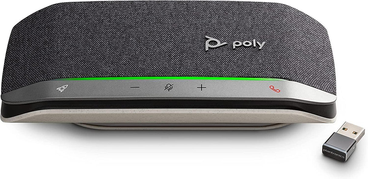 Poly Sync 20+ Bluetooth Speakerphone w/USB-A UC Bluetooth Adapter (Plantronics) - Personal Portable Speakerphone - Noise &amp; Echo Reduction - Connect Wirelessly to PC/Mac/Cell Phone -Works w/Teams, Zoom