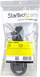 StarTech.com 3 ft Heavy Duty 14 AWG Computer Power Cord - C19 to C20 - 14 AWG Power Cable - IEC 320 C19 to IEC 320 C20 Extension Cord 3ft 14 AWG