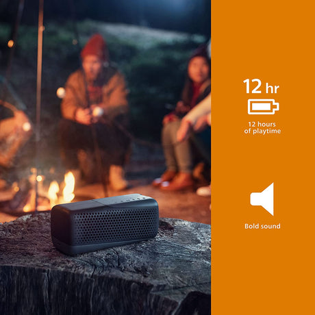 Philips S4807 Outdoors Wireless Bluetooth Speaker with Stereo Pairing and Bluetooth Multipoint Connection, IP67 Waterproof, Gray Outdoors - Small