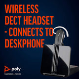 Plantronics - CS540 Wireless DECT Headset (Poly) - Single Ear (Mono) Convertible (3 wearing styles) - Connects to Desk Phone - Noise Canceling Microphone Headset Without Lifter