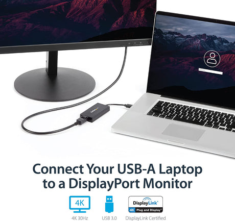 StarTech.com USB 3.0 to DisplayPort Adapter 4K Ultra HD, DisplayLink Certified, Video Converter w/ External Graphics Card - Mac &amp; Windows (USB32DP4K) USB 3.0 to DP 4K (Mac &amp; Win) Adapter