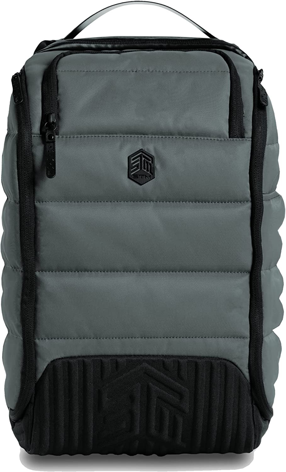 STM Dux 16L Premium Tech Backpack - Carry On Travel Laptop Backpack (Fits 15" Laptops) - Multi-Direction Cargo Access, Water Resistant &amp; Luggage Passthrough - Grey (stm-111-376P-03)