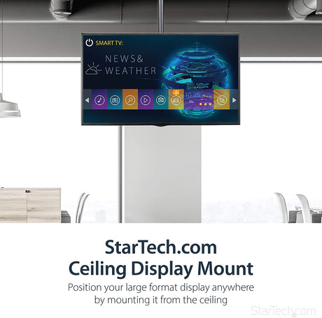 StarTech.com Ceiling TV Mount - 3.5' to 5' Pole - Full Motion - Supports Displays 32” to 75" - For VESA Mount Compatible TVs (FLATPNLCEIL)