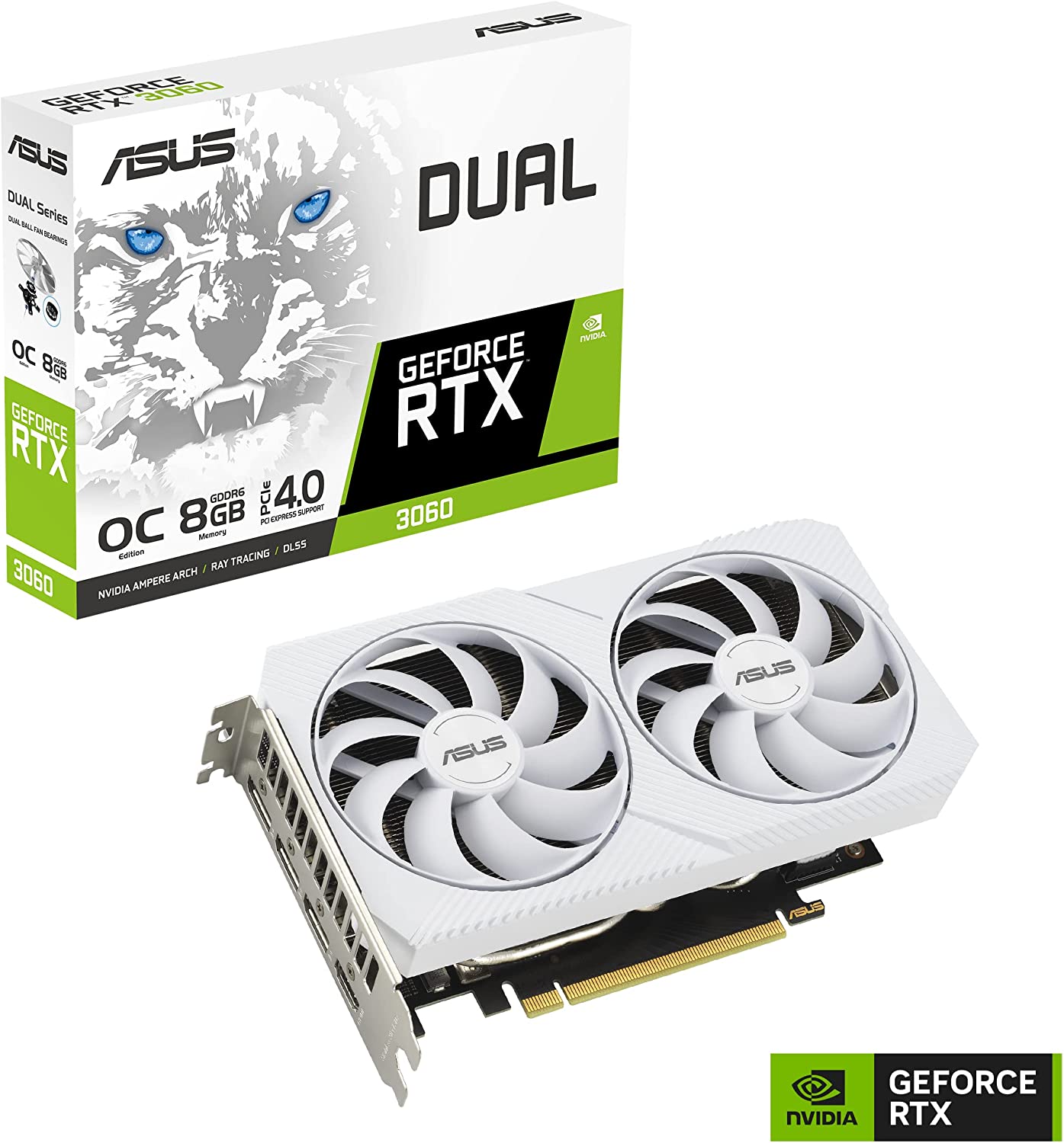 ASUS Dual GeForce RTX™ 3060 White OC Edition 8GB GDDR6 (PCIe 4.0