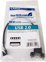 StarTech.com 1 ft Panel Mount USB Cable - USB A to Motherboard Header Cable Adapter F/F - USB 2.0 internal Cable (USBPNLAFHD1)