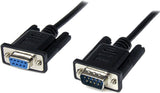 StarTech.com 1m Black DB9 RS232 Serial Null Modem Cable F/M - DB9 Male to Female - 9 pin Null Modem Cable - 1x DB9 (M), 1x DB9 (F), Black (SCNM9FM1MBK)