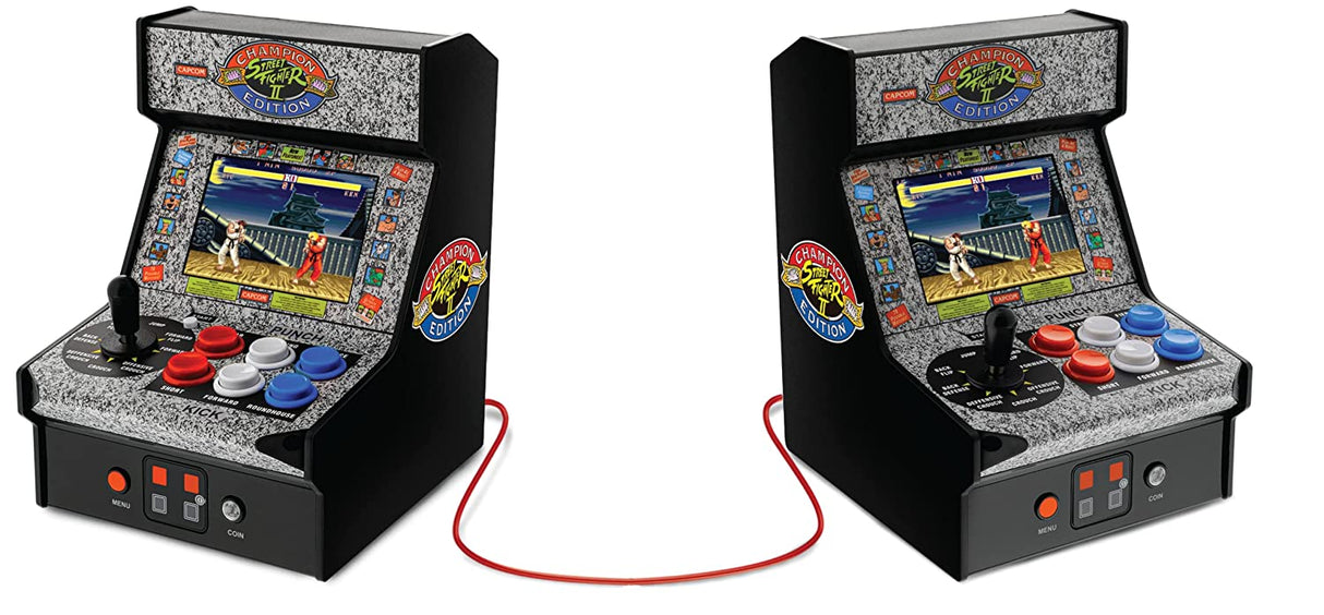 My Arcade Street Fighter 2 Champion Edition Micro Player-Fully Playable, Includes CO/VS Link for Multiplayer Action, 7.5 Inch Collectible, Full Color Display, Battery or Micro USB Powered