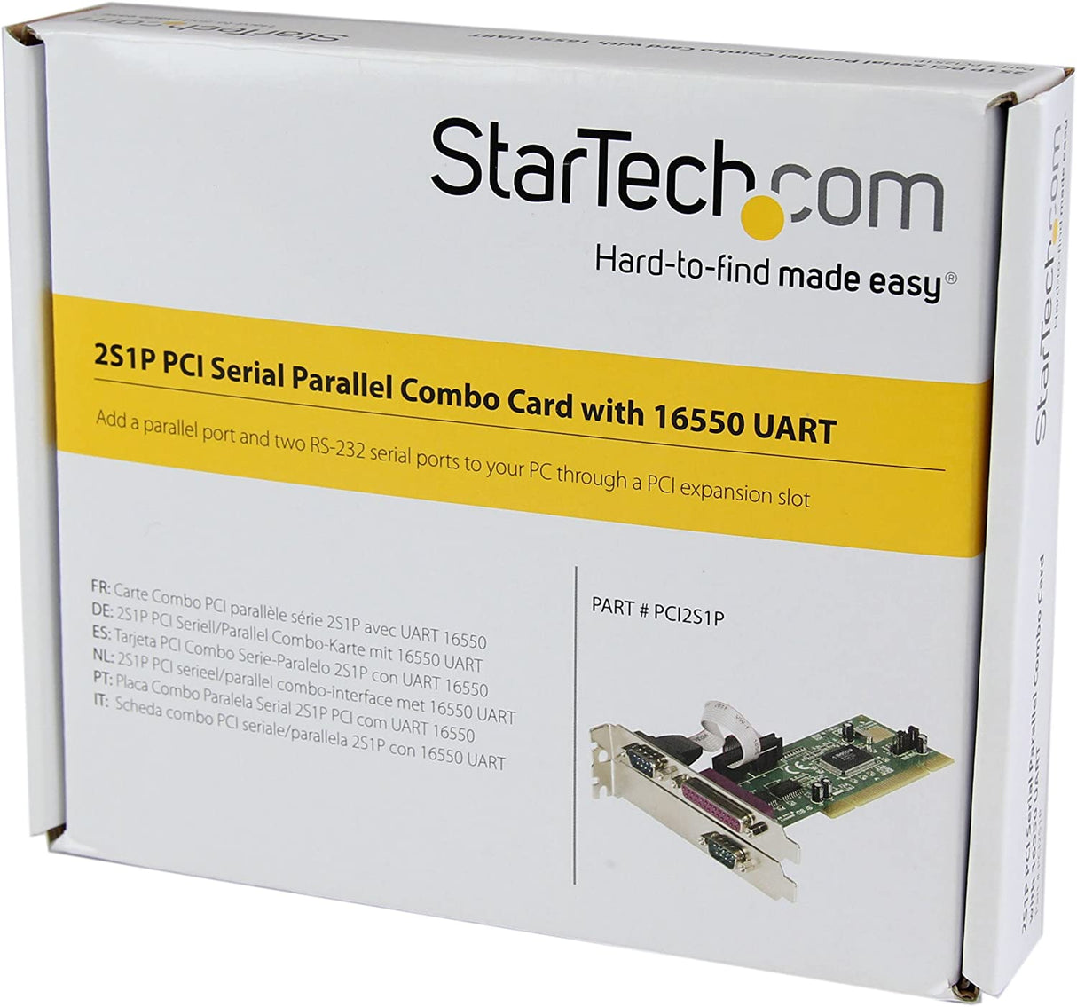 StarTech.com 2S1P PCI Serial Parallel Combo Card with 16550 UART - IEEE 1284 Card - Serial Parallel PCI - PCI Serial Adapter (PCI2S1P)