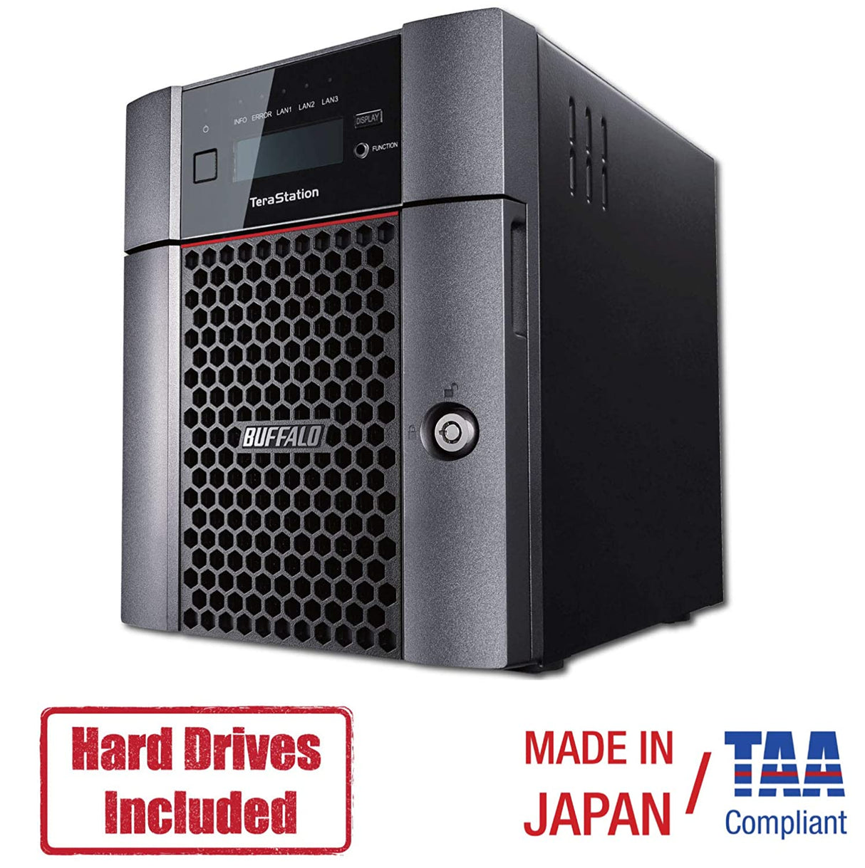 BUFFALO TeraStation 5410DN Desktop NAS 32TB (4x8TB) with HDD NAS Hard Drives Included 10GbE / 4 Bay/RAID/iSCSI/NAS/Storage Server/NAS Server/NAS Storage/Network Storage/File Server TeraStation 5410 Desktop 4 Drive Bays 32 TB