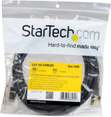 StarTech.com 10ft CAT6a Ethernet Cable - 10 Gigabit Shielded Snagless RJ45 100W PoE Patch Cord - 10GbE STP Network Cable w/Strain Relief - Black Fluke Tested/Wiring is UL Certified/TIA (C6ASPAT10BK) 10 ft Black